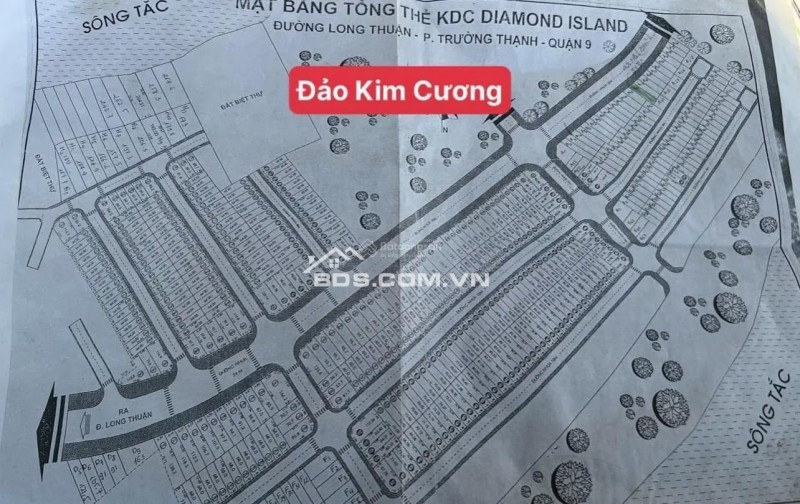 Bán đất nền dự án tại Khu Dân Cư Đảo Kim Cương, P Trường Thạnh, Tp Thủ Đức, giá siêu hời, 82.8m2